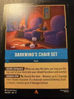 Darkwing's Chair Set 168/204 Rare Winterspell Disney Lorcana TCG - Image 1