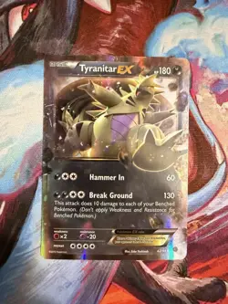 Tyranitar EX 42/98 XY - Ancient Origins Holo Moderate Play On Back Of Card - Image 1