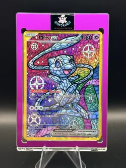 Fan Made CUSTOM DISPLAY CARD Mew ex Stained Glass BUBBLE Holo Yellow Non-Tcg - Image 1