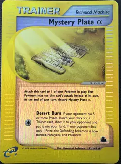 Mystery Plate Alpha 133/144 Skyridge Reverse Holo E-Series Pokemon Card LP - Image 1