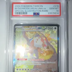 Pokemon Bloodmoon Ursaluna ex Special Illustration Rare Holo Card 216/167 PSA 10 - Image 3