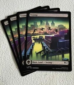 4x Swamp (193) TEENAGE MUTANT NINJA TURTLES MAGIC: THE GATHERING - Image 1