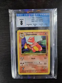 Charmeleon Base Set 2 24/102 Unlimited Uncommon Card CGC 8 Pokemon TCG - Image 1