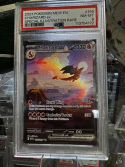 2023 Pokemon Charizard Ex #199 Special Illustration Rare Mew EN PSA MN-MT 8 - Image 1