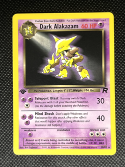 2000 Pokemon TCG Team Rocket Dark Alakazam 1st Edition 18/82 - Image 1