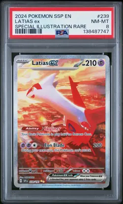 Pokemon 2024 SSP En-Surging Sparks #239 Latias Ex SIR PSA 8 NM-MT - Image 1