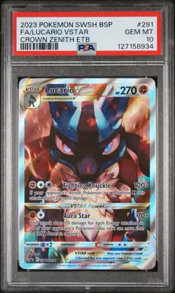 Pokemon Lucario VSTAR SWSH291 Crown Zenith ETB Promo PSA 10 - Image 3