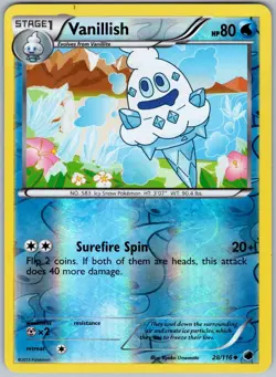 Vanillish 28/116 Uncommon Plasma Freeze Pokemon Reverse Holo NM - Image 1