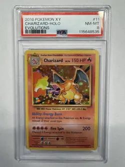 2016 XY Evolutions Charizard Holo PSA 8, #11/108, Pokemon, NM-MT - Image 1