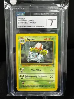 CGC 7 GEM MINT Ivysaur 2000 Base Set 2 44/130 Pokemon Card - Image 1