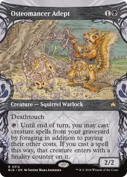 MTG Bloomburrow - Osteomancer Adept (Showcase) - Image 1