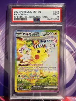 Pokemon TCG 2024 Pikachu ex 238/191 Special Illustration Rare Holo PSA 9 - Image 1