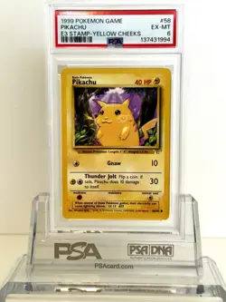 1999 POKEMON Pikachu "E3" Stamp Yellow Cheeks PSA 6 - Image 1