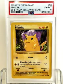 1999 POKEMON Pikachu "E3" Stamp Yellow Cheeks PSA 6 - Image 2