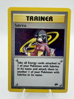 Pokemon TCG Gym Challenge Sabrina Trainer Holo Unlimited Rare Card 20/132 NM - Image 1