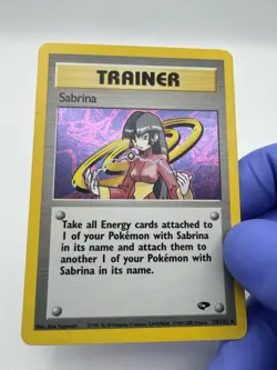Pokemon TCG Gym Challenge Sabrina Trainer Holo Unlimited Rare Card 20/132 NM - Image 2