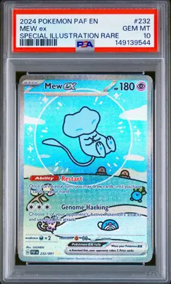 Mew EX 232/091 Pokemon 2024 Paldean Fates SIR EN PSA 10 - Image 1