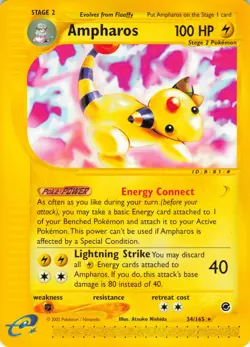 Ampharos - 34/165 Expedition Base Set - Pokemon TCG - 2002 - Image 1