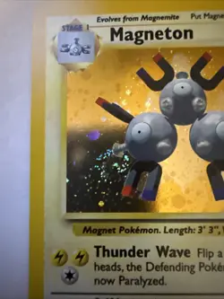 Magneton 009/130 Base Set 2 Holo 2000 Vintage Pokemon Card MP/LP Holo Swirl - Image 2