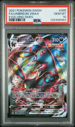 Umbreon VMAX 095/203 Evolving Skies Ultra Rare PSA 10 Gem Mint Pokemon - Image 1