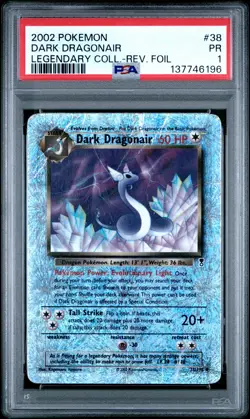 2002 POKEMON LEGENDARY COLLECTION #38 DARK DRAGONAIR-REVERSE FOIL PSA 1 - Image 1