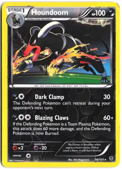 Houndoom 56/101 Holo Rare Plasma Blast Pokemon Reverse Holo - Image 1