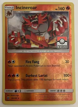 Incineroar 26/149 Pokemon TCG Sun & Moon League Promo LP - Image 1