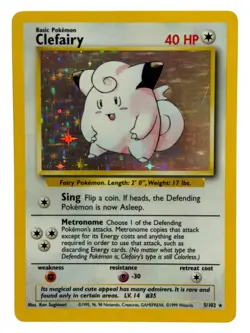 Clefairy - 5/102 Base Set 1999 WOTC - Holo - Pokemon TCG - Image 1