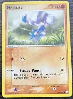 Meditite 66/101 Pokemon TCG EX Hidden Legends Common Moderate Play MP - Image 1