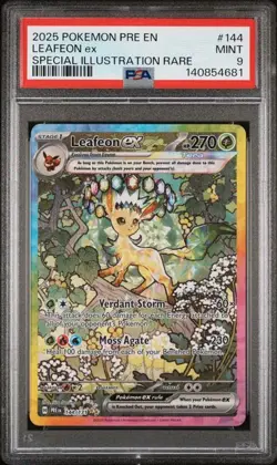 PSA 9 MINT Leafeon ex 144/131 Sv: Prismatic Evolutions Holo Pokemon 2025 - Image 1