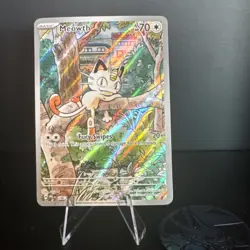 Pokemon TCG ME Phantasmal Flames Meowth 106/094 Illustration Rare Full Art Holo - Image 1