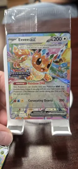 Pokemon TCG Set Of 3 Stamped Prismatic EX Evolutions - Eevee, Leafeon, & Espeon - Image 3