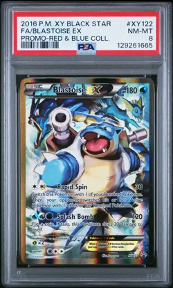 2016 POKEMON XY BLACK STAR PROMO RED & BLUE COLL FULL ART/BLASTOISE EX PSA 8 - Image 1