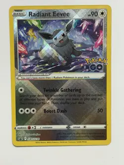 Radiant Eevee SWSH230 Pokemon Go Sword & Shield Black Star Promo Near Mint - Image 1