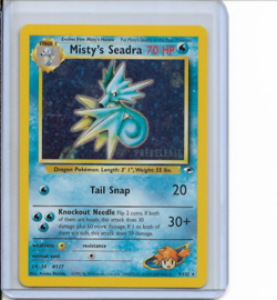 Pokemon Misty's Seadra Gym Heroes Prerelease Stamped Holo Rare Promo 9/132 NM - Image 1