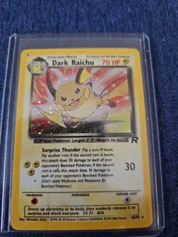 Pokemon Dark Raichu Secret Rare 83/82 Holo Team Rocket Great Condition - Image 1