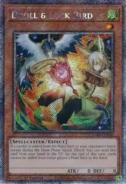 Yugioh! LP Droll & Lock Bird (Alternate Art) - RA02-EN006 - Platinum Secret Rare - Image 1