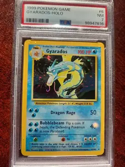 Gyarados Base Set Holo Pokemon Card WOTC Near Mint PSA 7 - Image 1