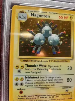 Magneton Base Set Holo Pokemon Card WOTC Near Mint PSA 7 - Image 3