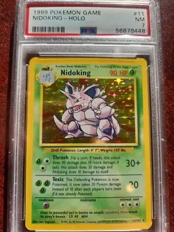Nidoking Base Set Holo Pokemon Card WOTC Near Mint PSA 7 - Image 1