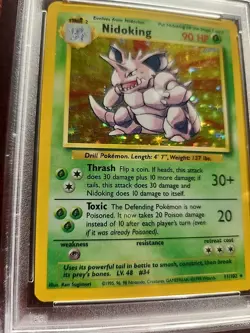 Nidoking Base Set Holo Pokemon Card WOTC Near Mint PSA 7 - Image 2