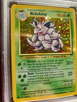 Nidoking Base Set Holo Pokemon Card WOTC Near Mint PSA 7 - Image 3