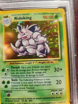 Nidoking Base Set Holo Pokemon Card WOTC Near Mint PSA 7 - Image 4