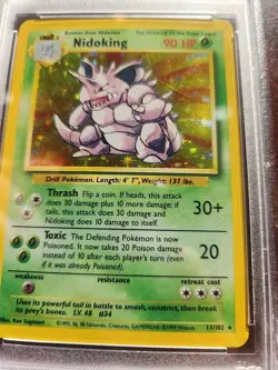 Nidoking Base Set Holo Pokemon Card WOTC Near Mint PSA 7 - Image 5