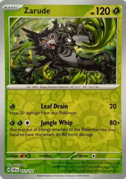 Zarude - Reverse Holo - Surging Sparks - Pokemon TCG - 011/191 - Image 1