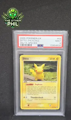 DITTO (PIKACHU) DELTA SPECIES 2005 POKEMON EX #63 PSA 9 MINT - Image 1