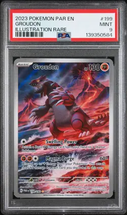 Groudon 199/182 Pokemon Paradox Rift Illustration Rare #199 MINT PSA 9 - Image 1