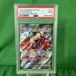 2024 POKEMON SVP EN-SV BLACK STAR PROMO PALDEAN FATES TIN CHARIZARD EX PSA 9 - Image 1