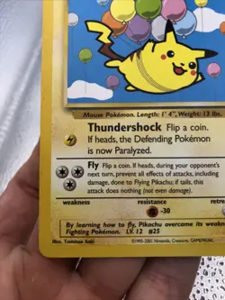 Pokemon English TCG Flying Pikachu 25 Black Star Promo WOTC LP-NM! - Image 5