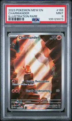 Charmander 2023 Pokemon MEW EN English Illustration Rare #168 PSA 9 Mint - Image 1
